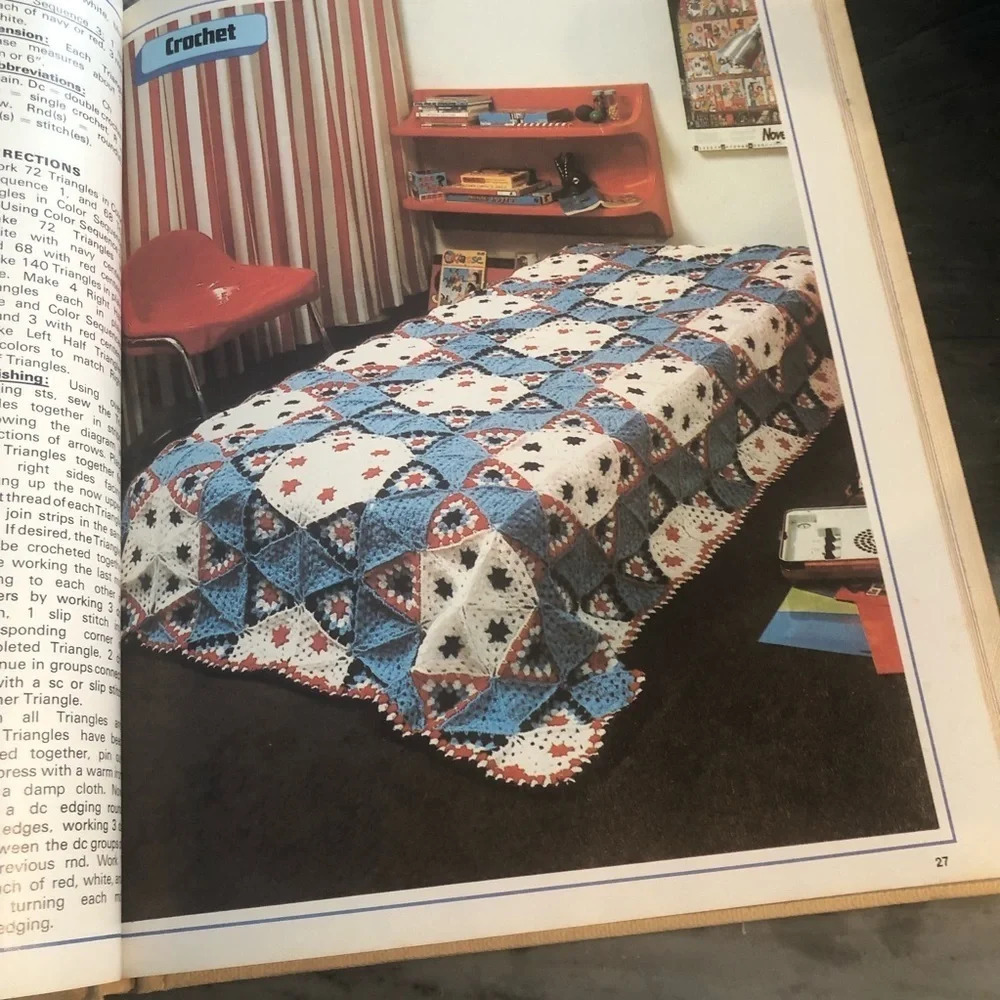 Home decorating with knitting and crochet Mary Harding 1973 1975 BoHo needlework - Picture 12 of 15